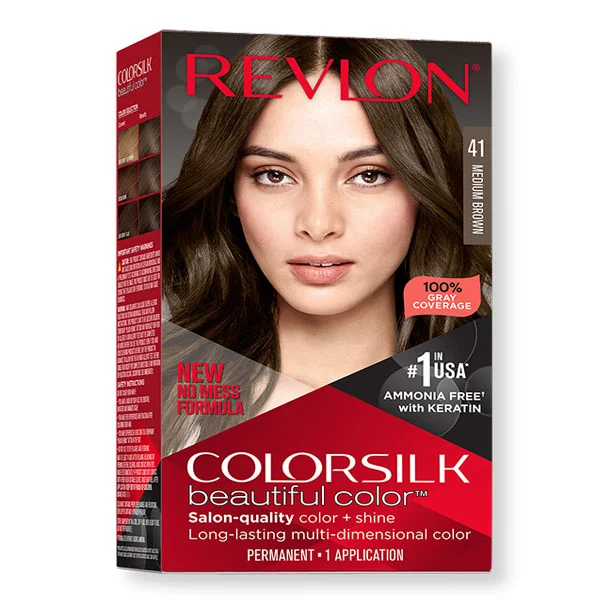 REVLON KERATIN HAIR COLORSILK (MEDIUM BROWN)-130ML