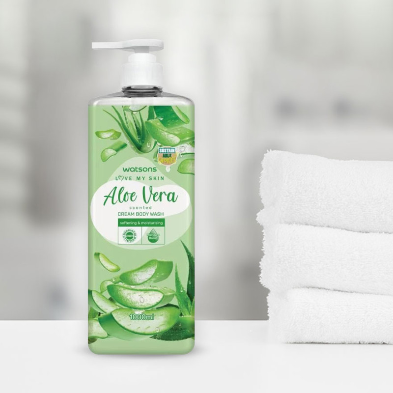 Watsons Aloe Vera Scented cream Body Wash- 1000 ml