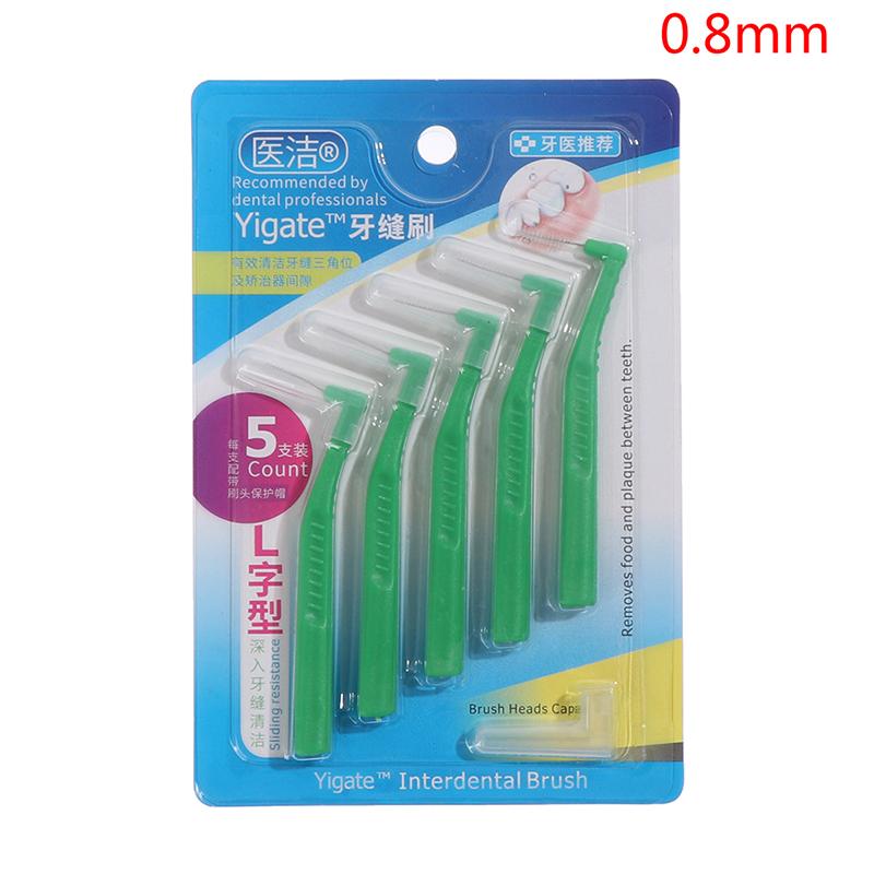 YIGATE L-SHAPED INTERDENTAL BRUSHES -5COUNT