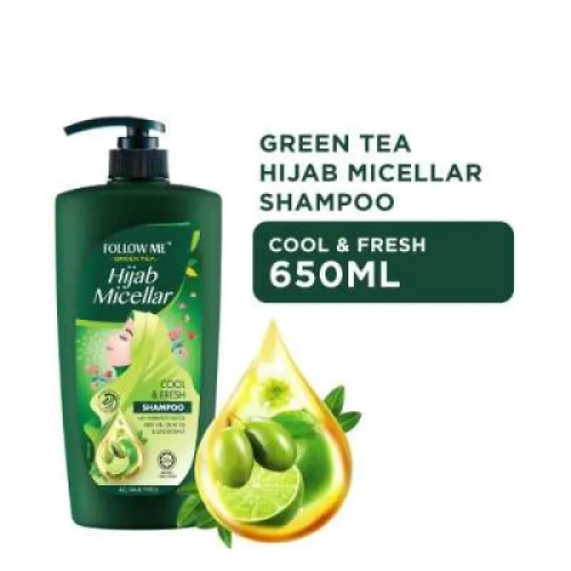 FOLLOW ME GREEN TEA HIJAB MICELLAR HAIR FALL SOLUTION SHAMPOO-650ML