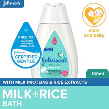 Johnsons Baby Milk + Rice Hair & Body Wash-100 ml